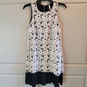Kensie Black White Lace Sleeveless Dress